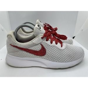 Nike Tanjun White/Red Sparkles Cheer - 812655-110 8.5